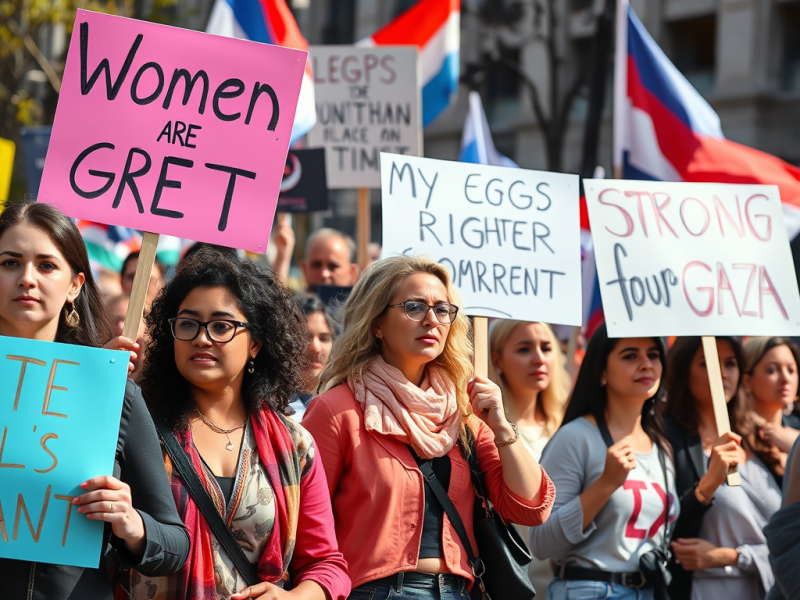 Comments on banners during Women’s Day&nbsp;march